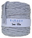 Točená bavlnená šnúra Macrame Ekologická šedá 100m 5mm