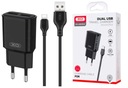 Rýchla nabíjačka 2x USB + kábel USB-C kábel 1m