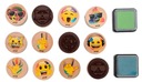 Sada pečiatok pečiatok 12 ks Emoji s atramentom