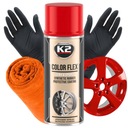 TEKUTÉ GUMOVÉ SPREJ NA RÁFKY K2 COLOR FLEX FOIL RED 400ML + ZADARMO