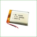 Lipo batéria 103450 3,7V 1800mAh do hodiniek, POS