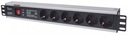 Rack Power Strip 19 1,5U 6 Schuko Socket