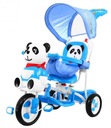 BICYKEL 3 KOLESOVÝ JAZDEC S ČIAPKOM PANDA BLUE