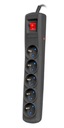 POWER STRIP ARMAC ARC5 BLACK 3M, 5 ZÁSUVEK