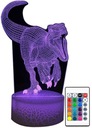 3D LED NOČNÁ LAMPA DINOSAUR T-REX JURASSKÁ PARKOVÁ LAMPA 16 FARIEB PREMIUM