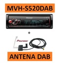 1-DIN rádio PIONEER MVH-S520DAB DAB+ Bluetooth AUX USB MP3 + DAB anténa