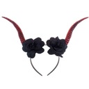 čelenka DIADEM DEVIL rohy démon BLACK FLOWERS