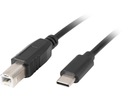 Kábel USB-C(M)->USB-B(M) 2.0 3m čierny ferit