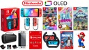 Nintendo SWITCH Oled+ 4 hry+ sklo + puzdro + 2 srdiečka