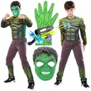 HULK OUTFIT DISPOSSIEM MASKA KARNEVALOVÝ KOSTÝM RUKAVICE 134 / 140