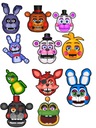 Oblátková torta FNAF znaky Potlač cukru A4