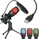 USB kondenzátorový RGB LED počítačový mikrofón