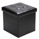 ČIERNY SKLÁDACÍ POUF BOX SEDAČKA ÚLOŽNÁ LAVICA