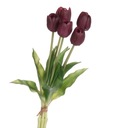 Gumové tulipány slivková kytica 39cm silikón