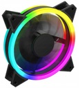 Ventilátor 12 RGB LED Dual Ring RAINBOW molex 4pin