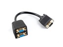 VGA(M)->2X VGA(F) ADAPTÉR NA KÁBLI 20CM ČIERNA