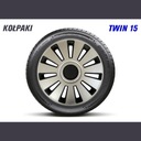 HUBCAPS TWIN 15 Strieborná a čierna Súprava 4 kusov