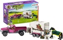 SCHLEICH 42346 Pickup s koňom a prívesom