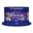 DVD+R DL Verbatim 8,5 GB 8x široká atramentová tlač (Spindle 50)