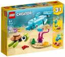 LEGO CREATOR Delfín a korytnačka 3v1 Slimák Ryba Morský koník 137 kociek 6+