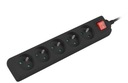 POWER STRIP 5 zásuviek 1,5m + ZABEZPEČENIE