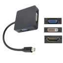 ADAPTÉR 3v1 s MINI DisplayPort na HDMI 4K VGA DVI