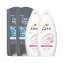 Dove Sada sprchových gélov 2x450 ml Petal Soft+ 2x400 ml Men+Care