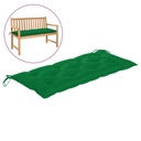 Záhradný vankúš na lavičku, zelený, 120x50x7 cm,