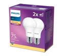 E27 LED žiarovka 10W = 75W A60 4000K PHILIPS 2-BAL.