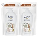 Dove Restoring Tekuté mydlo Kokos 2x500ml zásoba