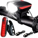 3v1 LED CYKLISTICKÁ LAMPA Klaksón PREDNÝ + ZADNÝ 2x USB