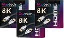 3x kábel HDMI 2.1 UHS 8K, QUOTECH 0.5m, 1m, 2.5m