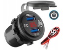 NABÍJAČKA NA MOTORKY 2x USB QC3.0 VOLTMETER CD3