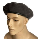 buřinka Beret pánsky vlnený kožený lem 59cm