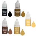 Kvapalný pigment polymér sadra hnedá čierna béžová béžová 5x10ml DIY sadrovka