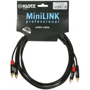 KLOTZ Zástrčka kábla 2x RCA / 2x RCA Cinch stereo 6m