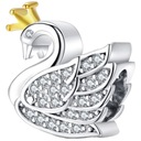 Charms Bead Náramky s príveskom SWAN, strieborné