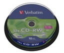 10 ks Verbatim CD-RW 700 MB prepisovateľných