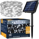 SOLÁRNE GARLANDOVÉ LAMPY 100 LED ZÁHRADNÉ solárne 12m STUDENÉ BIELE