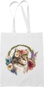 Módna taška Cat Flowers Boho 3 White