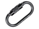 Karabína Rock Empire Oval Steel Twist Lock Čierna