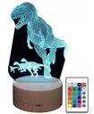 3D LED NOČNÁ LAMPA DINOSAUR T-REX JURASSKÁ PARKOVÁ LAMPA 16 FARIEB PREMIUM