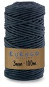 Twisted Cotton Macrame Cord Ekologický atrament 100m 3mm