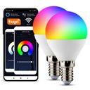 2x Viacfarebná LED žiarovka RGB+W E14 WiFi TUYA