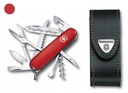 Victorinox 1.3713, vreckový nôž Huntsman + kožené puzdro + gravírovanie na čepeľ