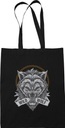 Tote Bag Wolf Print 4 Módna čierna