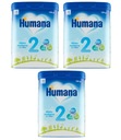 HUMANA 2 ĎALŠIE MLIEKO PO 6 MESIACOCH 3x 750G