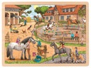 Drevené veľké puzzle pre deti Kone Ako darček