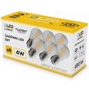 6x E27 LED FILAMENT EDISON Žiarovka 480lm 4W NEUTR.Dekor.