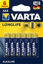 Varta Alkalické batérie R03 AAA 6x LONG LIFE 4103